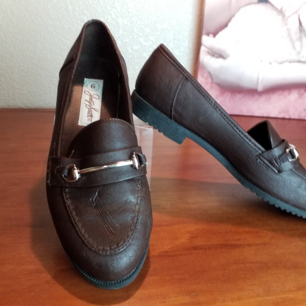 Jaclyn Smith Horsebit Ornament Brown Loafers